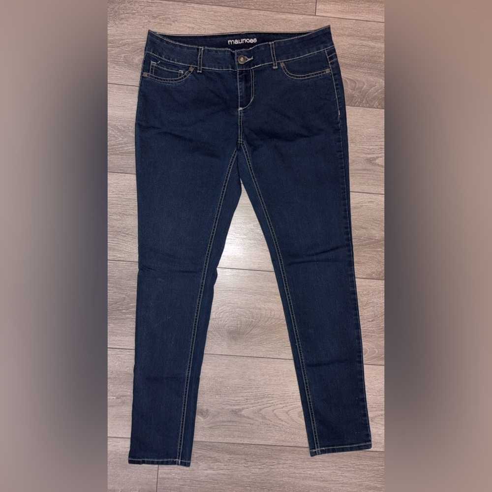 Maurice’s Size Large Dark Wash Skinny Jeans Regular Fit EUC